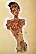 Egon Schiele Nude Self portrait oil painting reproduction